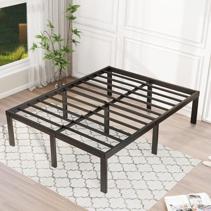 Bigleap Full Size Bed Frame, Metal Platform Frames No Box Spring Needed, Heavy Duty with Storage Space, 14 Inches High, Sturdy Steel Slat Support, Black