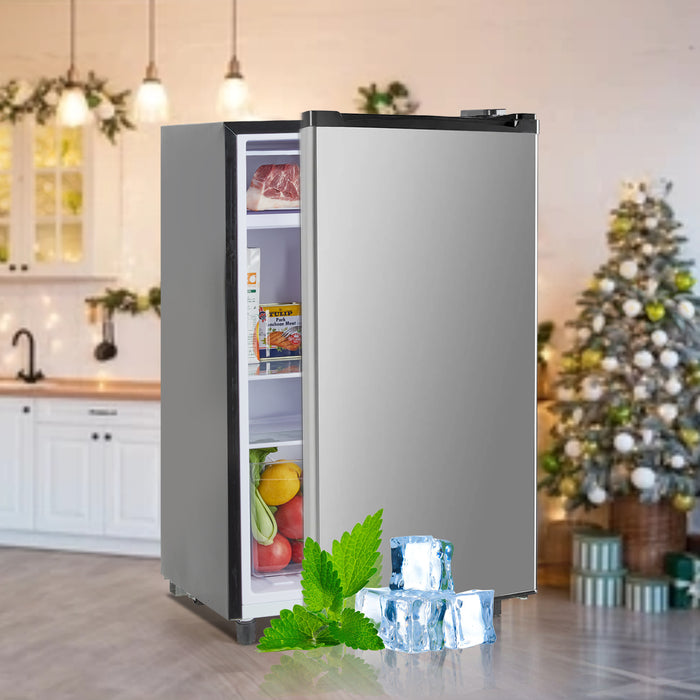 Bigleap Mini Fridge for Bedroom 3.2 Cu.Ft Small Refrigerator with Freezer for Dorm Office,Silver