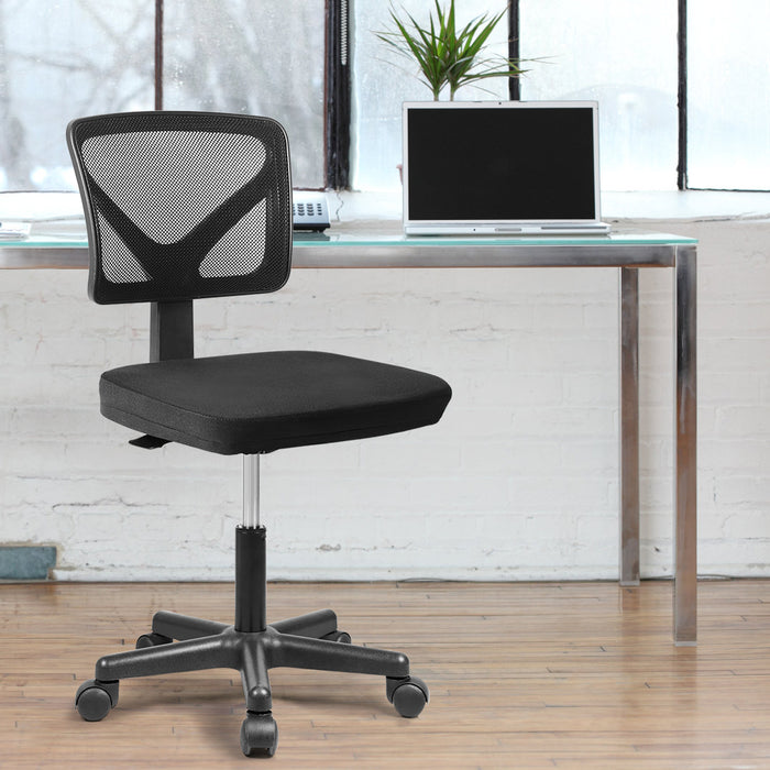 wOod-it Home Office Chair Mesh Armless Computer Desk Chair Ergonomic Computer Desk Task Rolling Swivel Chair Adjustable Modern Chair with Lumbar Support
