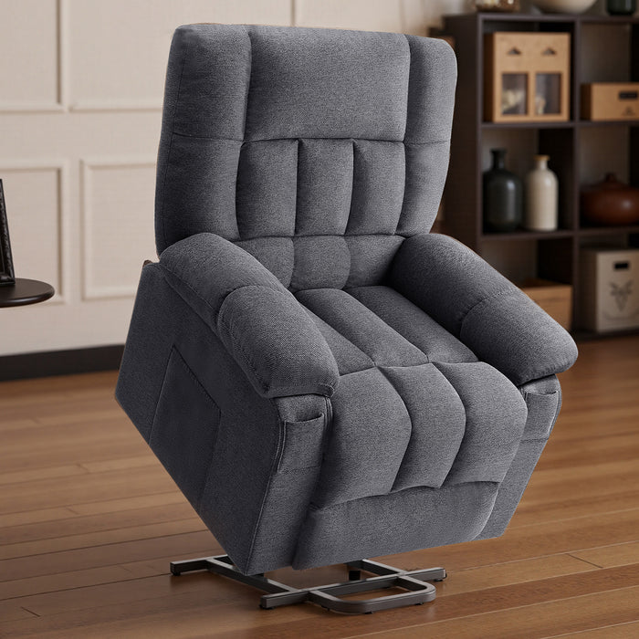 Simenmax Recliner Chair with Massage and Heating, Home Theater Seating with Lumbar Support, Adjustable Electric Power Lift Chairs, Gray