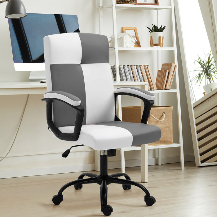 Office Chair, High Back Ergonomic Computer Chair for Big and Tall People, Adjustable Home Office Study Chair with Armrests and Rolling Wheels