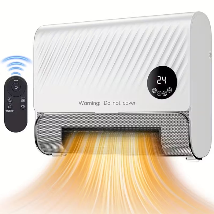 Simenmax Smart Wall Heater, Electric Space Heater with Remote, Overheat Protection for Bedroom, Office, Bathroom, Energy-Saving, Wall-Mounted Design,White