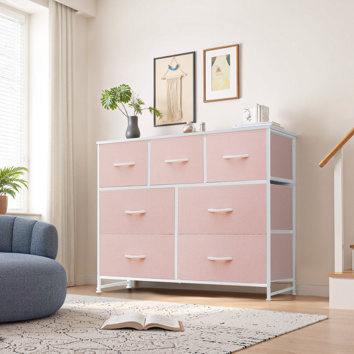 Beddle Dresser with Fabric Drawers for Bedroom, Wide Storage Chest with Drawer Organizer for Closet or Living Room