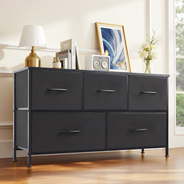 Sybels Storage Dresser with Drawers, Anti-Tip Fabric Chests Organizer Tower Furniture for Bedroom, Closet, Hallway, Entryway
