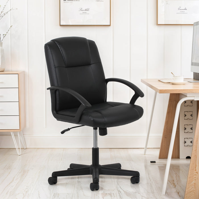 Bigleap Office Chair Leather Boss Chair Ergonomic Computer Gaming Chair With High Back Executive Swivel Chair With Arm Rest and Height Adjustment