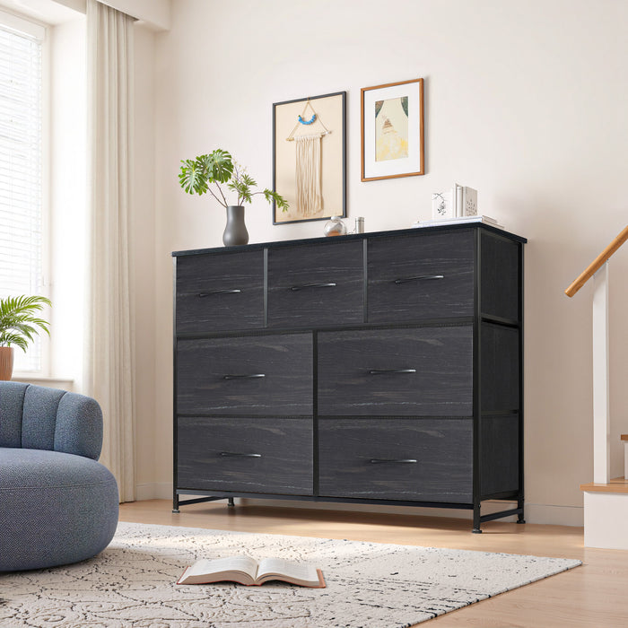 Beddle Dresser with Fabric Drawers for Bedroom, Wide Storage Chest with Drawer Organizer for Closet or Living Room