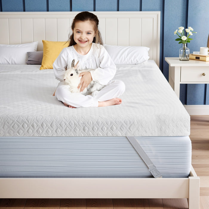 2,3 inch CalKing Size Cool Gel Memory Foam Mattress Topper with cover,Removable Soft Cover, Comfort Body Support & Pressure Relief
