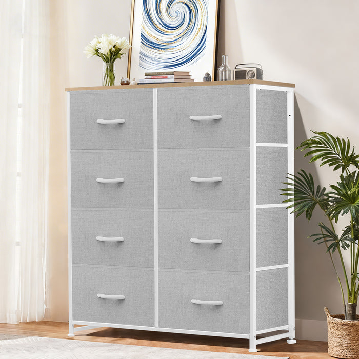 Sybels Drawer Dresser,Storage Organizer ,with wooden tabletop and fabric drawers, sturdy steel frame, suitable for bedroom, living room, and entryway