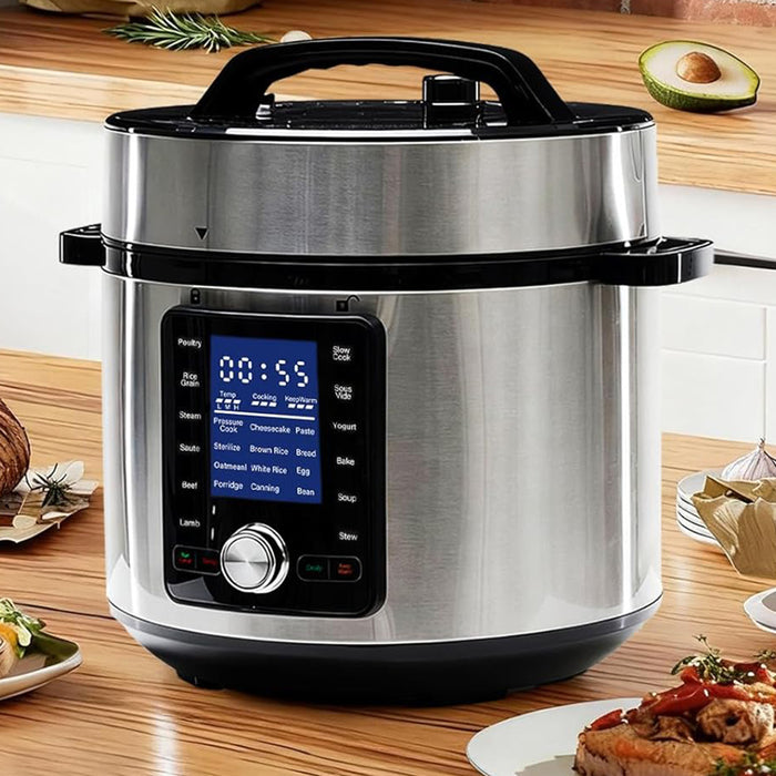 Simenmax 8Quart Electric Pressure Cooker, 24-in-1 Multi-Cooker with Stainless Steel Pot for Canning, Slow Cooking, Sauté, Yogurt