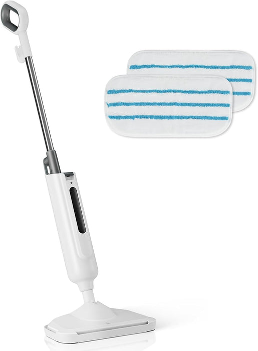 Simenmax Steam Mop with 2 Washable Pads, Lightweight Steam Mop for Hardwood, Tile & Laminate Floors，White&Green