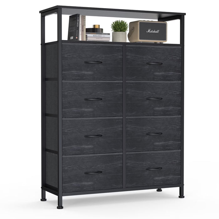 Blorly 5 Drawers Dresser, Storage Dresser Organizer with Drawers, Chest of Drawers, Dresser with Metal Frame and Wood Tabletop for Bedroom, Guest Room, Closet, Entryway, Nursery, Black