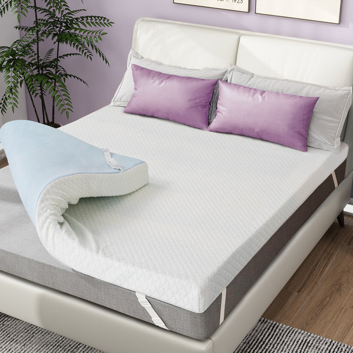 SIMENMAX 3 Inch Full Memory Foam Mattress Topper, Bed Topper with Mattress Cover,Gel Bed Mattress Pad for Back Pain