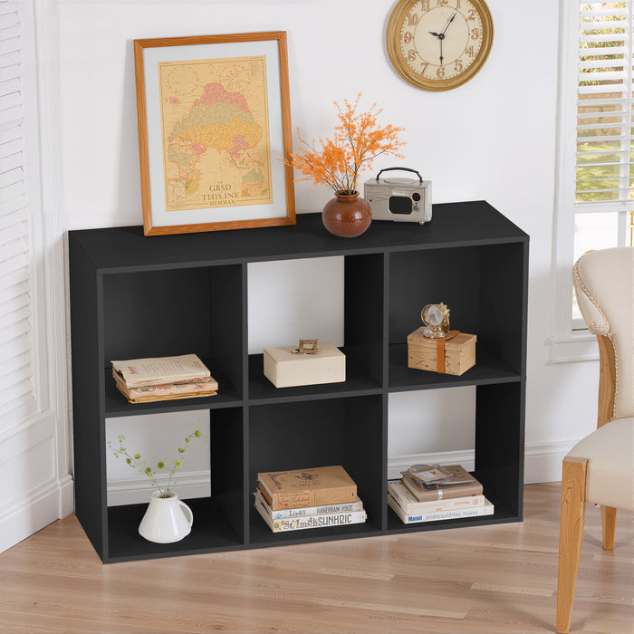 Beddle 6、8、9-Cube Storage Organizer, Open Bookshelf with Removable Back Panels, Wood Bookcase for Living Room, Bedroom and Home Office