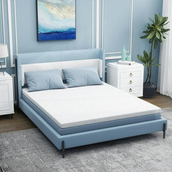 Sybels 2 Inch Queen Size Gel Memory Foam Mattress with Cover, CertiPUR-US Certified