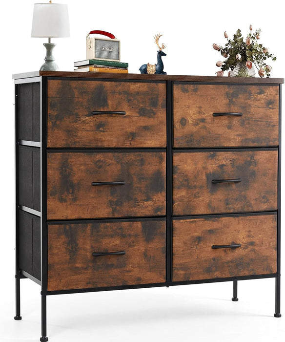Sybels Storage Dresser with Drawers, Anti-Tip Fabric Chests Organizer Tower Furniture for Bedroom, Closet, Hallway, Entryway