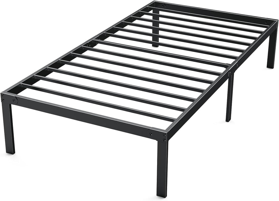 TINKLE WELL Twin/ Full/ Queen/ King Size 11.5"/14" Height Metal Platform Bed Frame with Steel Slat Support, No Box Spring Required, Under-Bed Storage, Easy Assembly, Black
