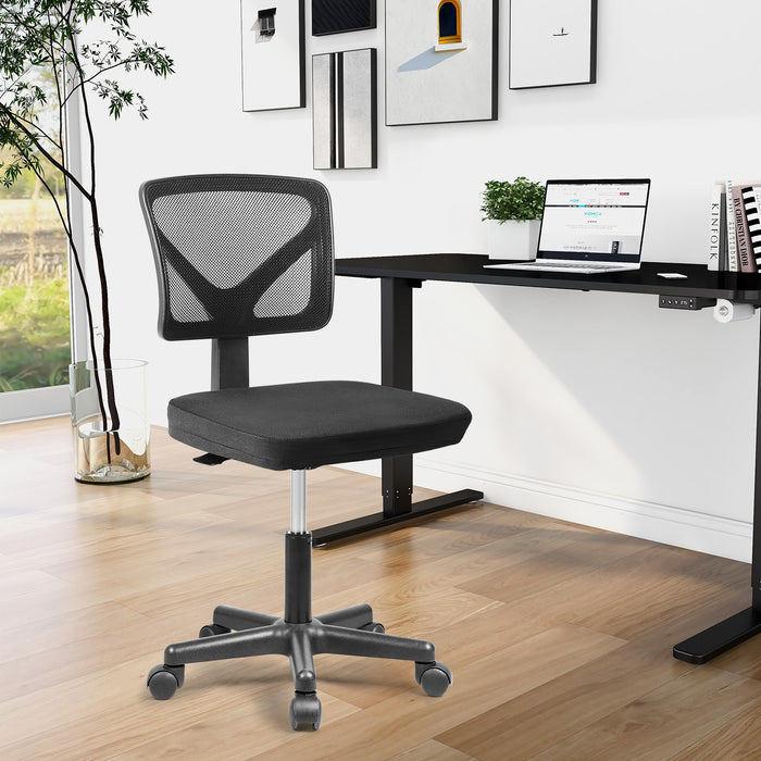 wOod-it Home Office Chair Mesh Armless Computer Desk Chair Ergonomic Computer Desk Task Rolling Swivel Chair Adjustable Modern Chair with Lumbar Support