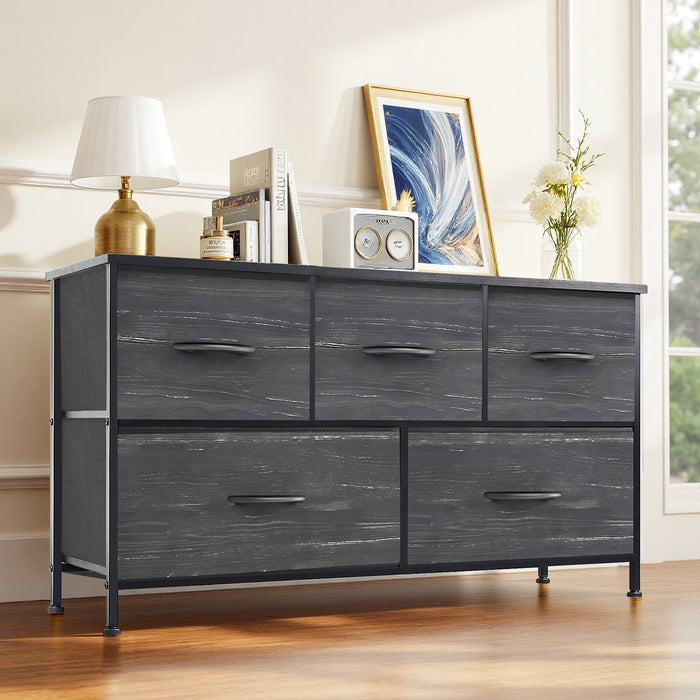 Sybels Drawer Dresser,Storage Organizer ,with wooden tabletop and fabric drawers, sturdy steel frame, suitable for bedroom, living room, and entryway