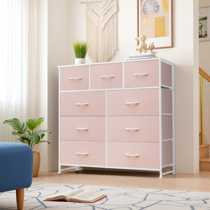 Beddle Dresser with Fabric Drawers for Bedroom, Wide Storage Chest with Drawer Organizer for Closet or Living Room