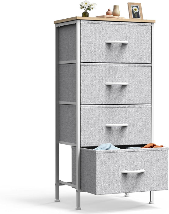 Simenmax 4/5/7/8/9Dresser, Storage Drawers with Removable Fabric Bins, Fabric Closet Chests Organizer for Bedroom, Closet, Living Room, Light Gray