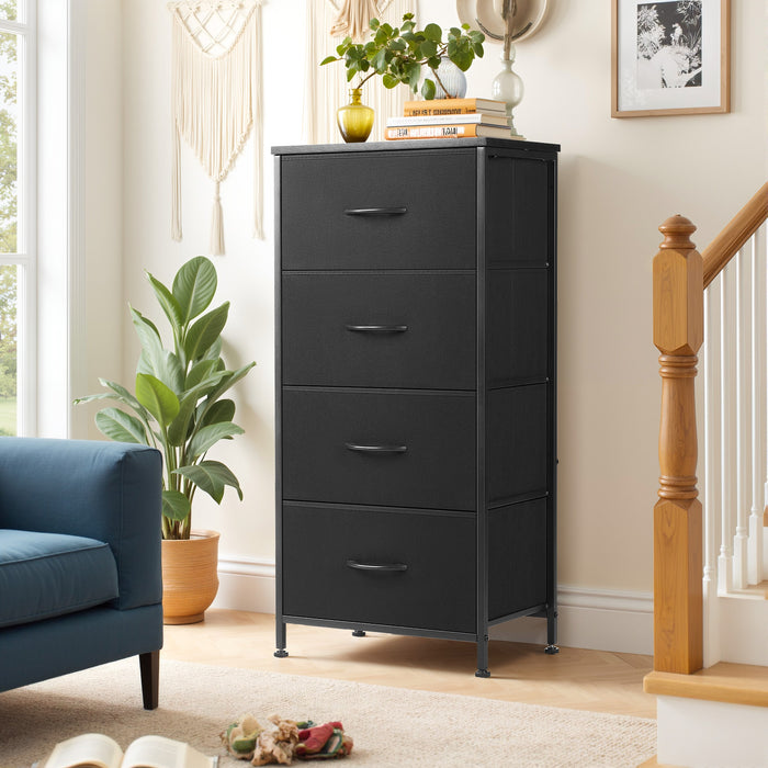 TINKLE WELL Storage Dresser with 4/5 Drawers, Removable Bins, Modern Wide Soft Fabric Chest Organizer for Bedroom, Hallway