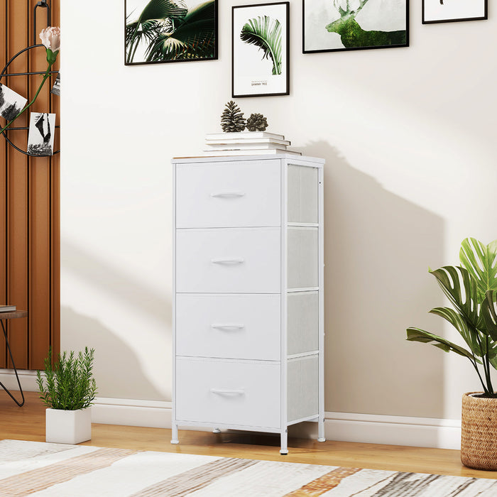 Storage Dresser with 4 Drawers, Removable Bins, Modern Wide Soft Fabric Chest Organizer for Bedroom, Hallway