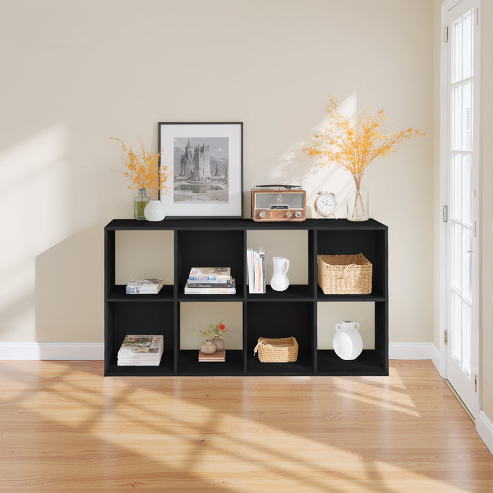 Bigleap 6/8/9 Cube Storage Organizer - Modern Open Cube Bookshelf with Removable Back Panels, Display Storage Bookcase for Living Room, Bedroom, Home Office, Entryway,Black