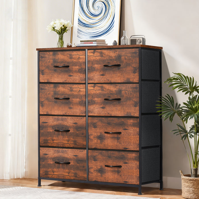 Sybels Drawer Dresser,Storage Organizer ,with wooden tabletop and fabric drawers, sturdy steel frame, suitable for bedroom, living room, and entryway