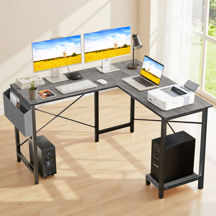 Sybels 52-inch L-Shaped Gaming Computer Desk with CPU Stand &amp; Side Bag, Corner PC Workstation for Home Office, Small Space Saver