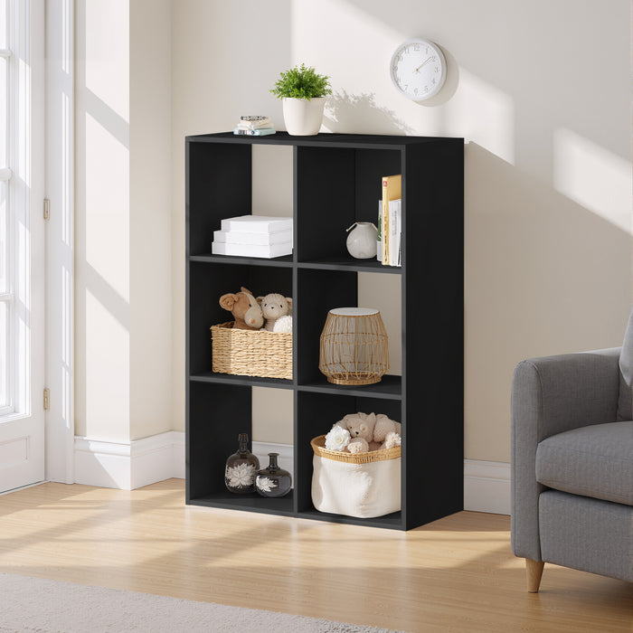 Bigleap 6/8/9 Cube Storage Organizer - Modern Open Cube Bookshelf with Removable Back Panels, Display Storage Bookcase for Living Room, Bedroom, Home Office, Entryway,Black