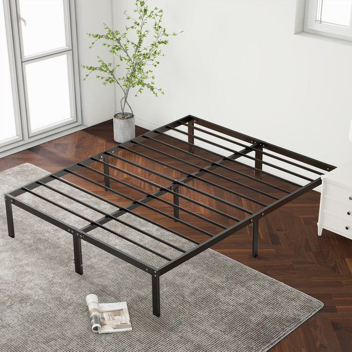 King Size Platform , Heavy Duty Metal Bed Frame with  Under Bed Storage Space