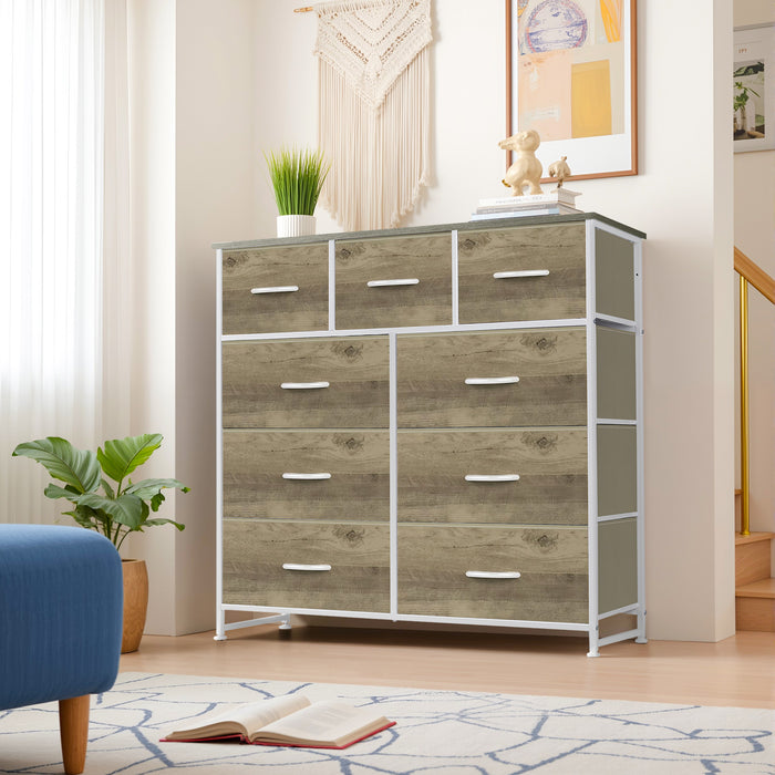 Beddle Dresser with Fabric Drawers for Bedroom, Wide Storage Chest with Drawer Organizer for Closet or Living Room