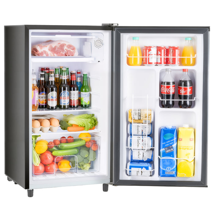 Sybels 3.2 Cu.Ft Mini Fridge with Freezer, Compact Single Door, Adjustable Thermostat & Low Noise, Perfect for Bedroom, Dorm, Office