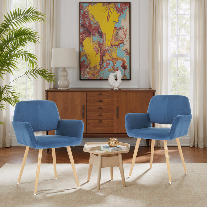 Velvet Dining Chairs, Modern Vanity Chairs with Wooden Frame Upholstered Cushion for Living Room, Bedroom, Dining Room, Kitchen
