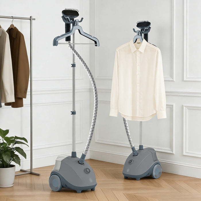 Beddle Steamer for Clothes with Stand,1500W Powerful Garment Steamer with Roll Wheels, 1.7 L Water Tank,Auto Shut-off