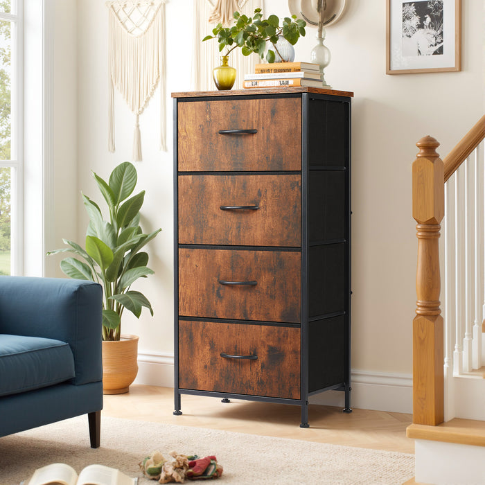 TINKLE WELL Storage Dresser with 4/5 Drawers, Removable Bins, Modern Wide Soft Fabric Chest Organizer for Bedroom, Hallway