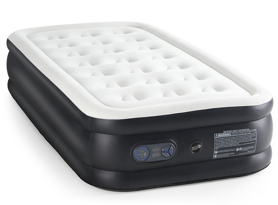 Sybels Twin Mattress 16" with Built-in Pump - Waterproof Raised Inflatable Bed for Camping, Home & Guest Use