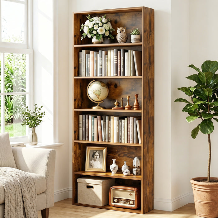 TINKLE WELL 3-Tier Bookshelf, Open Bookcase and Bookshelves, 29 Inch Tall Freestanding Display Storage Shelf, Floor Standing Shelves for Home Office, Living Room