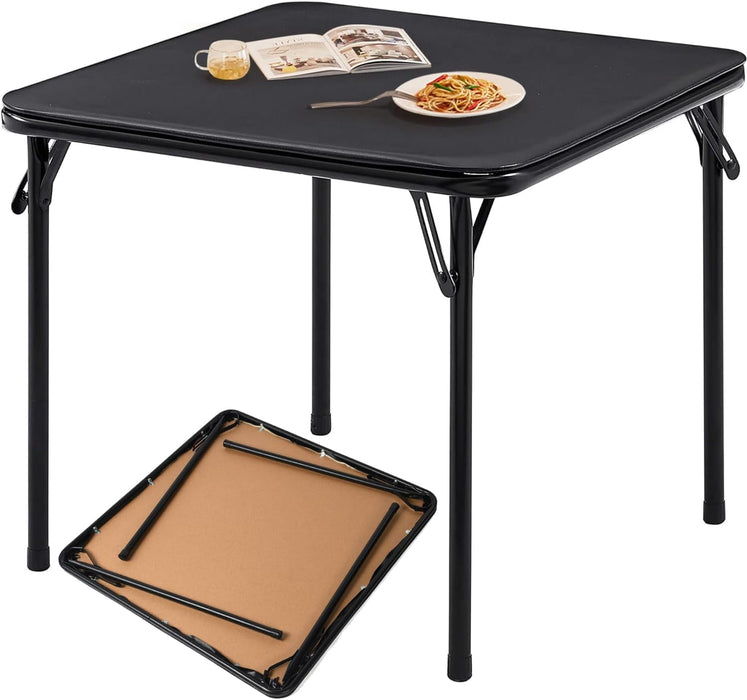 Blorly 34''  Folding Square Table, Portable Card Table with Padded Tabletop, Collapsible Legs for Indoor/Outdoor