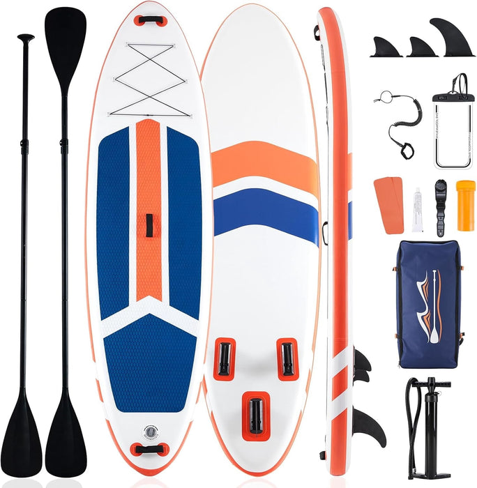 Betcozy Inflatable Stand Up Paddle Board, 2-in-1 Paddle with Premium SUP Paddleboard Accessories, Stable & Non-Slip Deck for Adults & Youth of All Skill Levels, Orange