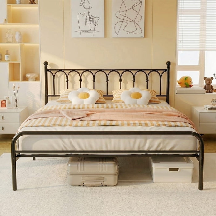 Simenmax King Bed Frame Heavy Duty Metal Platform, 12" Under-Bed Storage, Steel Slat Support, No Box Spring Needed