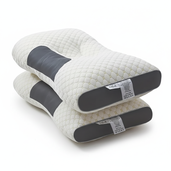 Betcozy 2 PCS Neck Pillow, Hypoallergenic Knitted Neck Pillow with Removable Cover, Ergonomic Concave-Convex Design for Better Neck Support
