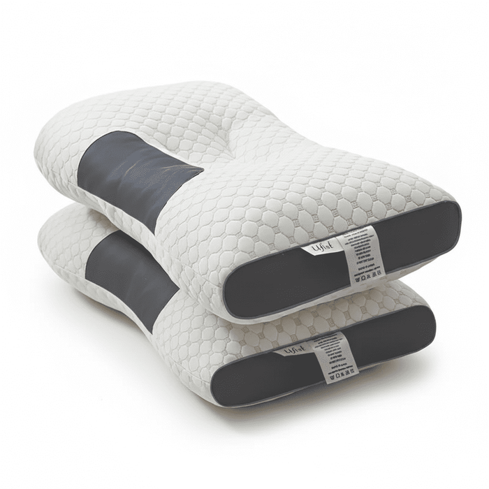 Betcozy 2 PCS Neck Pillow, Hypoallergenic Knitted Neck Pillow with Removable Cover, Ergonomic Concave-Convex Design for Better Neck Support