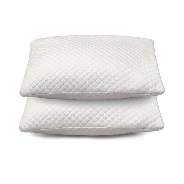 2 Pack Small Shredded Memory Foam Pillows, 9.7" x 12" x 3.9" – Soft, Supportive, and Breathable Travel and Children Pillows
