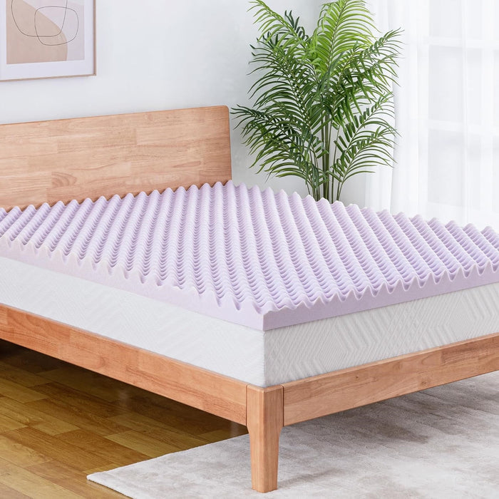 Smaioer Mattress Topper, Egg Crate Memory Foam Mattress Topper,Pressure Relief for Back Pain