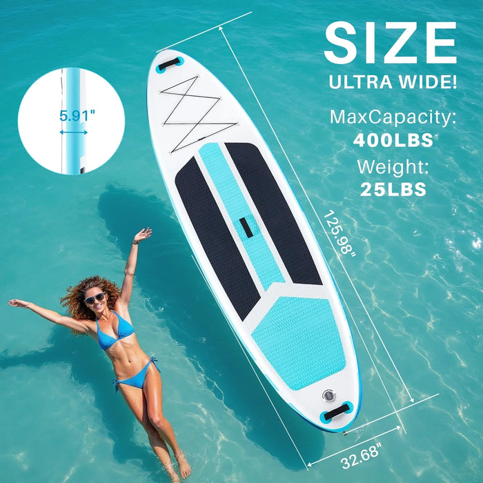 Sybels Complete Inflatable Stand Up Paddle Board Kit, Wide & Stable Design, Anti-Slip Deck, Adjustable Paddle, Ideal for Beginners to Advanced, Blue