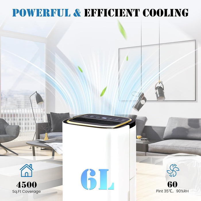 Sybels 50 Pint Dehumidifier with Hose for Basement, 4500 Sq.Ft Home Moisture Remove, 1.58 Gallon Tank, Quiet for Whole House, Bedroom, Bathroom