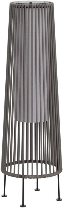 Dozzle 2-Pack Outdoor Solar Floor Lamp, Wicker Design Waterproof Deck Light for Patio, Yard and Garden, Gray