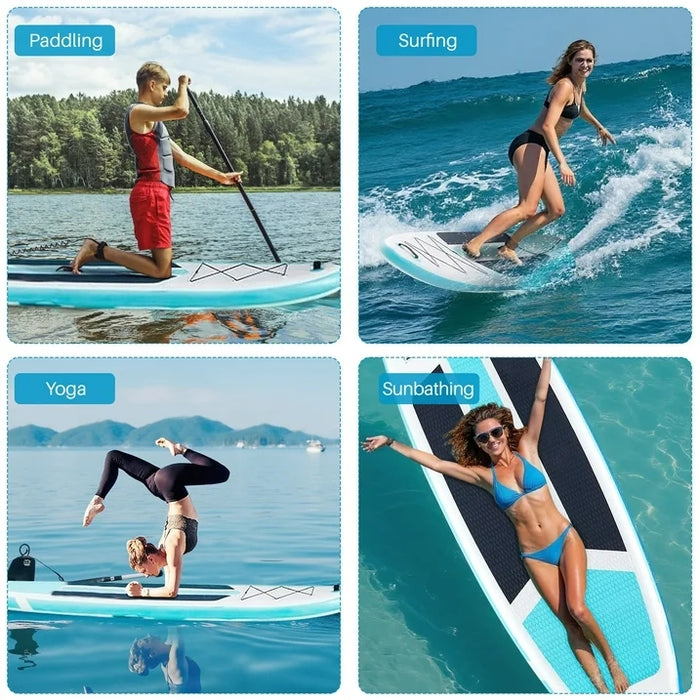 Sybels Complete Inflatable Stand Up Paddle Board Kit, Wide & Stable Design, Anti-Slip Deck, Adjustable Paddle, Ideal for Beginners to Advanced, Blue