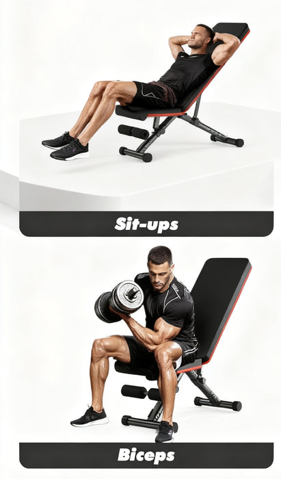 Sybels Heavy Duty Foldable Workout Bench, 795LBS Capacity with Commercial-Grade Steel & Adjustable Design, for Home Gym Strength Training
